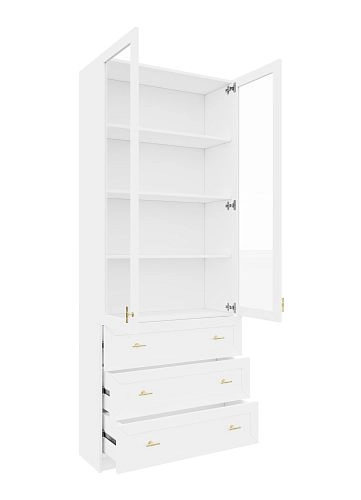 Стеллаж Билли Хелена-39 Белый/Золото - фото 5