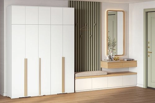 Шкаф распашной Эдинбург-5 с антресолью Белый - фото 1