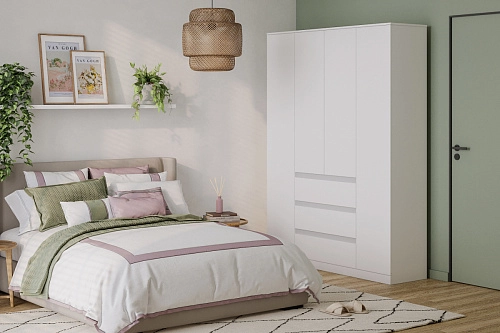 Шкаф распашной Стефани Мальм-4 Белый - фото 1