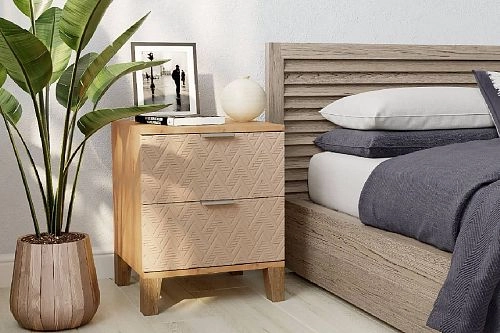 Тумба прикроватная Марвин Йорк фрезеровка 4 Роза - фото 1