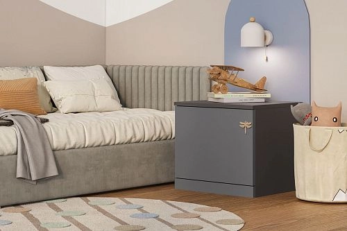 Тумба прикроватная Стрекоза-1 Графит - фото 1