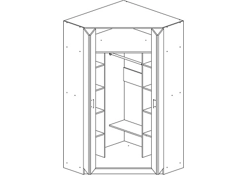 Шкаф угловой Гармошка-2 Дуб Сонома - фото 3