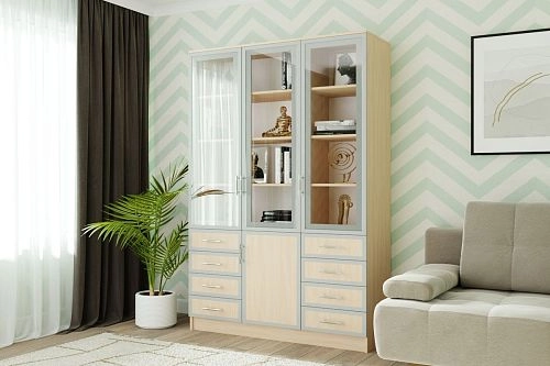 Книжный шкаф Альма-21 Дуб Молочный - фото 1