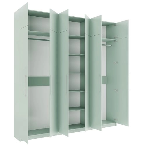 Шкаф распашной Калифорния-6 с антресолью Пастельный Зеленый - фото 2