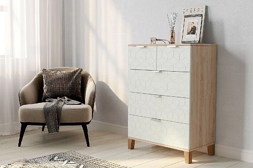 Комод Марвин Йорк 21 фрезеровка 2 Милк - фото 1