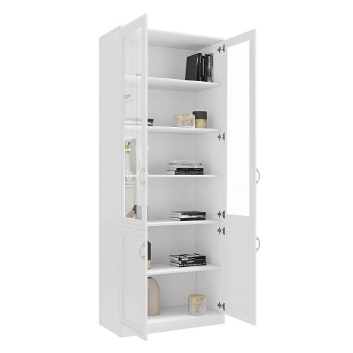 Книжный шкаф Библиограф 2.3 Рельеф Белый - фото 2