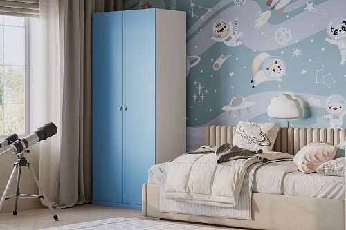 Шкаф распашной Банни-2 Пастельно-Синий - фото 1