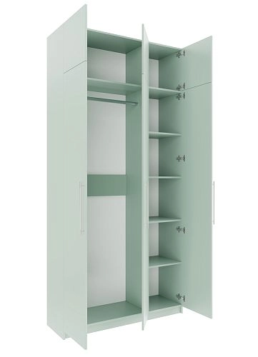 Шкаф распашной Калифорния-3 с антресолью Пастельный Зеленый - фото 4