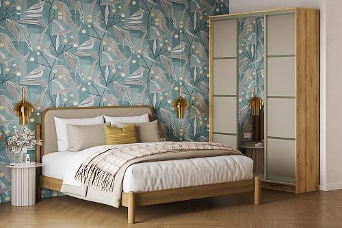 Шкаф-купе Борнео-3.4 Дуб Золотистый/Слоновая Кость - фото 1