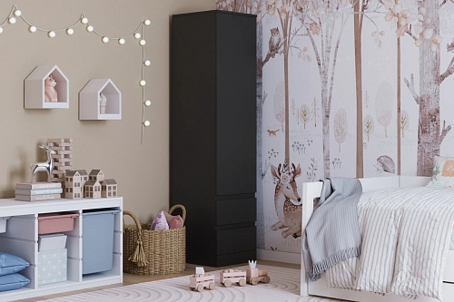 Шкаф распашной Стефани Мальм-1 Черный - фото 1