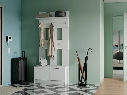 Прихожая Ольга-1 перфорированная Белый - фото 1