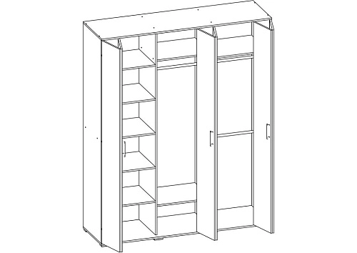 Шкаф распашной Гармошка-9 Дуб Сонома - фото 3