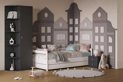 Стенка детская Банни-2 Черный Агат - фото 1