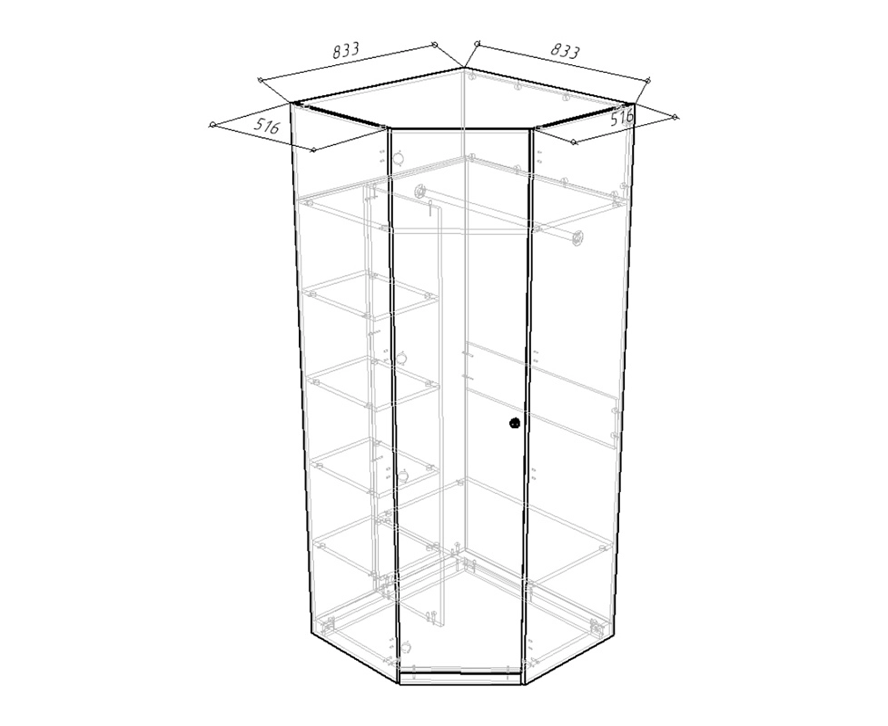 Шкаф угловой Стрекоза Космея - фото 2