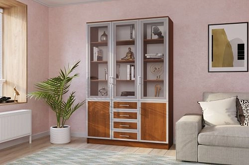 Книжный шкаф Альма-18 Орех Экко - фото 1