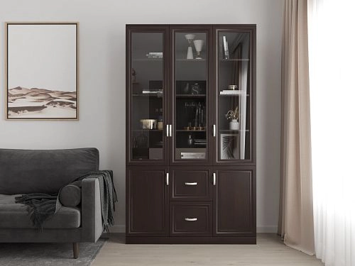 Шкаф Библиотека Библиограф 3.4 Рельеф Венге - фото 1