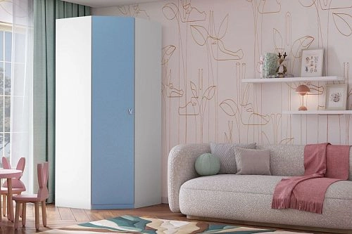 Шкаф угловой Банни Пастельно-Синий - фото 1