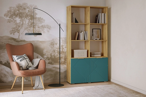 Стеллаж Салерно NEW 2 Аквамарин - фото 1