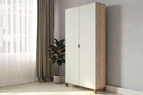 Шкаф распашной Марвин Йорк 2 фрезеровка 2 Милк - фото 1