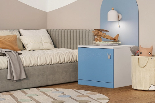 Тумба прикроватная Банни-1 Пастельно-Синний - фото 1