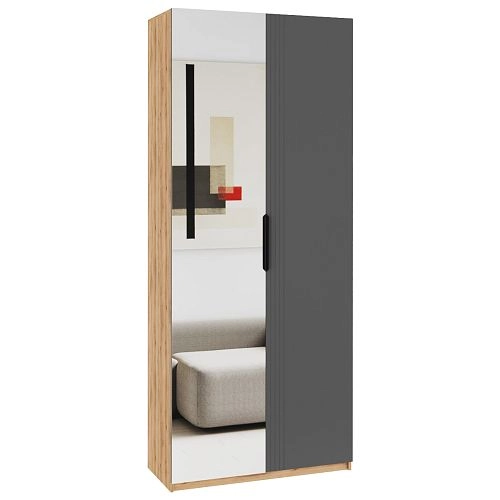 Шкаф распашной Астрис-2 с зеркалом Графит - фото 2