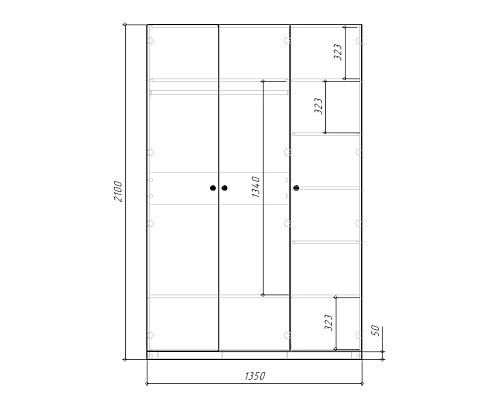 Шкаф распашной Банни-3 Пастельно-Синий - фото 4