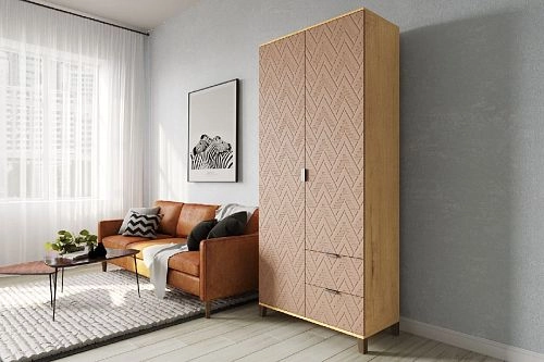 Шкаф распашной Марвин Йорк 3 фрезеровка 4 Роза - фото 1