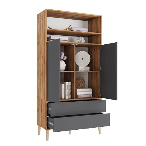 Шкаф распашной Скарлет-13 Графит - фото 4