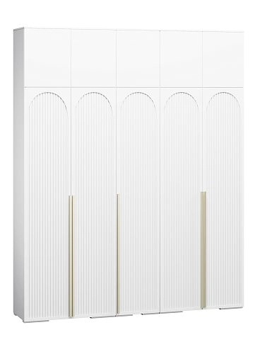 Шкаф распашной Брей-5 Хит с антресолью Белый - фото 4