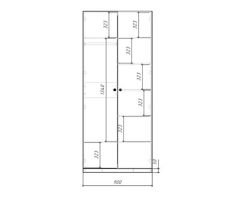 Шкаф распашной Банни-2 Светло-Серый - фото 4