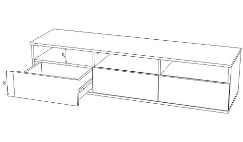 ТВ тумба Марвин Йорк фрезеровка 11 Аквамарин - фото 3