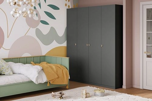 Шкаф распашной Банни-4 Черный Агат - фото 1