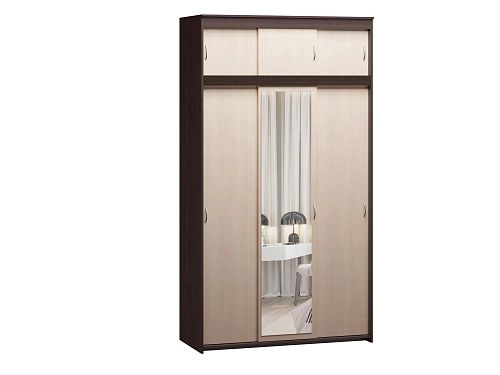 Шкаф-купе Миллениум-3 с антресолью Дуб Молочный - фото 2