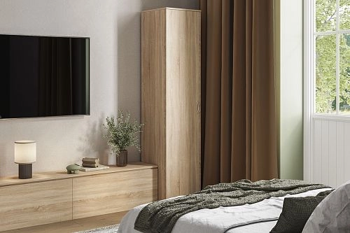 Шкаф распашной Лайт-1 Платье Дуб Сонома - фото 1