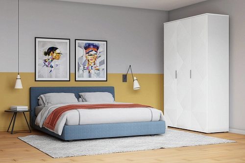 Шкаф распашной Салерно NEW 3 Белый - фото 1