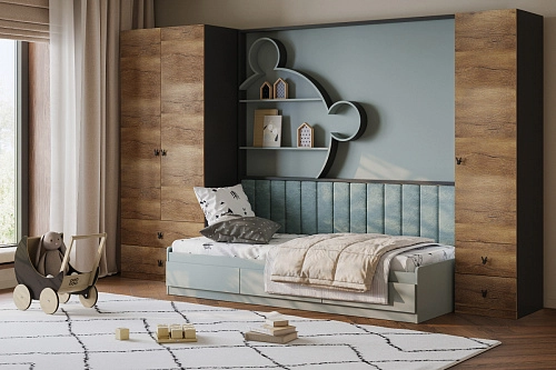 Стенка детская Банни-8 Дуб Мореный - фото 1