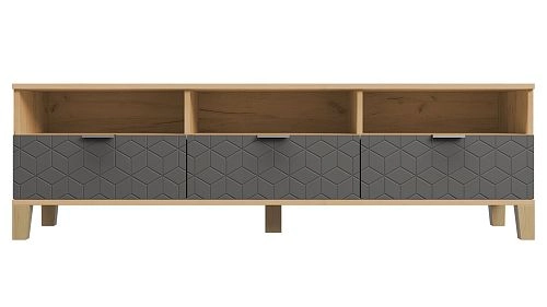 ТВ тумба Марвин Йорк фрезеровка 2 Графит - фото 2