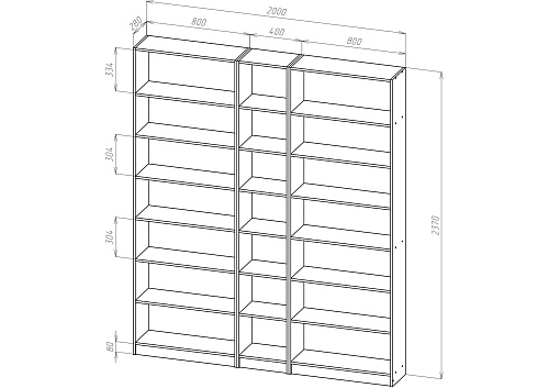 Шкаф для книг Билли-15 - фото 3