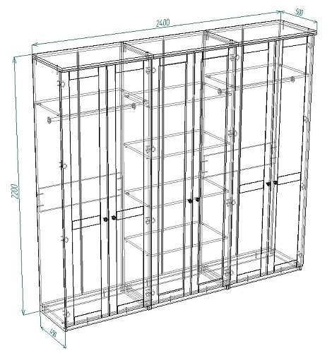Шкаф распашной София РАХ-4 МДФ Белый - фото 3