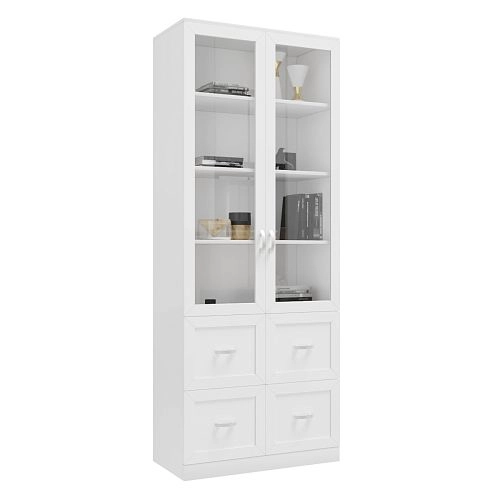 Книжный шкаф Библиограф 2.4 Квадро Белый - фото 3