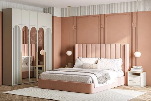 Шкаф распашной Брей-5 Хит с антресолью с зеркалами Кашемир - фото 1