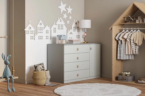Комод Банни-2 Светло-Серый - фото 1