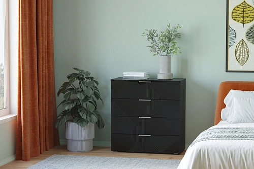 Комод Салерно NEW 4 Черный - фото 1