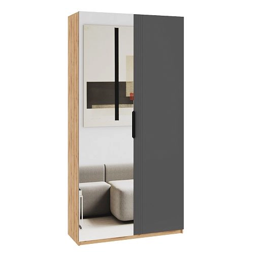 Шкаф распашной Астрис-3 с зеркалом Графит - фото 2