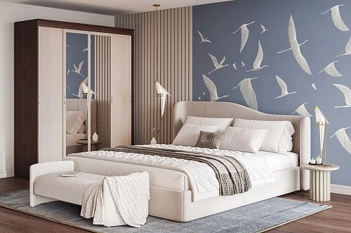 Шкаф-купе Миллениум-4 Дуб Молочный - фото 1