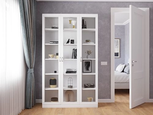 Шкаф Библиотека Библиограф 3.1 Квадро Белый - фото 1