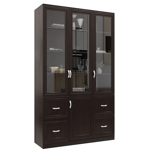 Шкаф Библиотека Библиограф 3.5 Рельеф Венге - фото 3