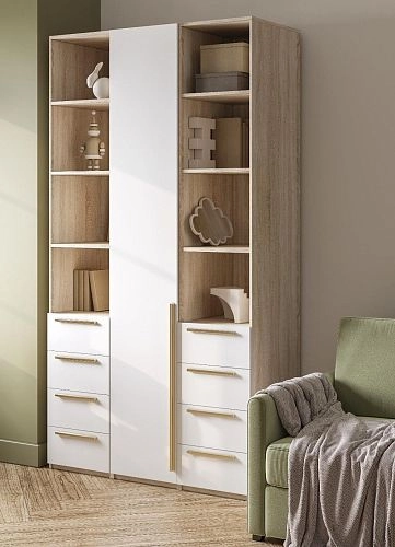 Шкаф распашной Хейсон-28 Белый Дуб Сонома - фото 2