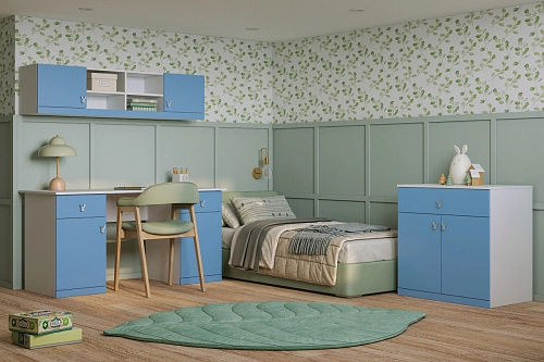 Стенка детская Банни-5 Пастельно-Синий - фото 1