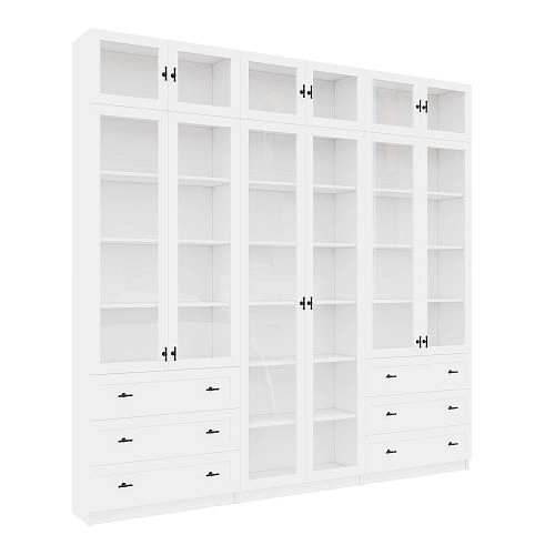 Шкаф Библиотека Билли Хелена-54 Белый/Черный - фото 4